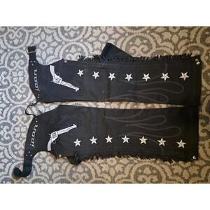 Icon Kitty Chaps Genuine Leather Motorcycle Chaps Size Large